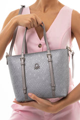 Benetton Uzun Askı Detaylı El Çantası Platin