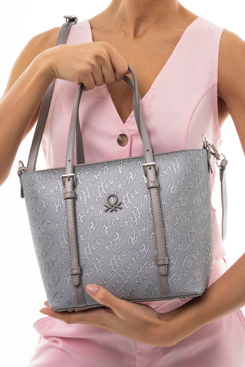 Benetton Uzun Askı Detaylı El Çantası Platin