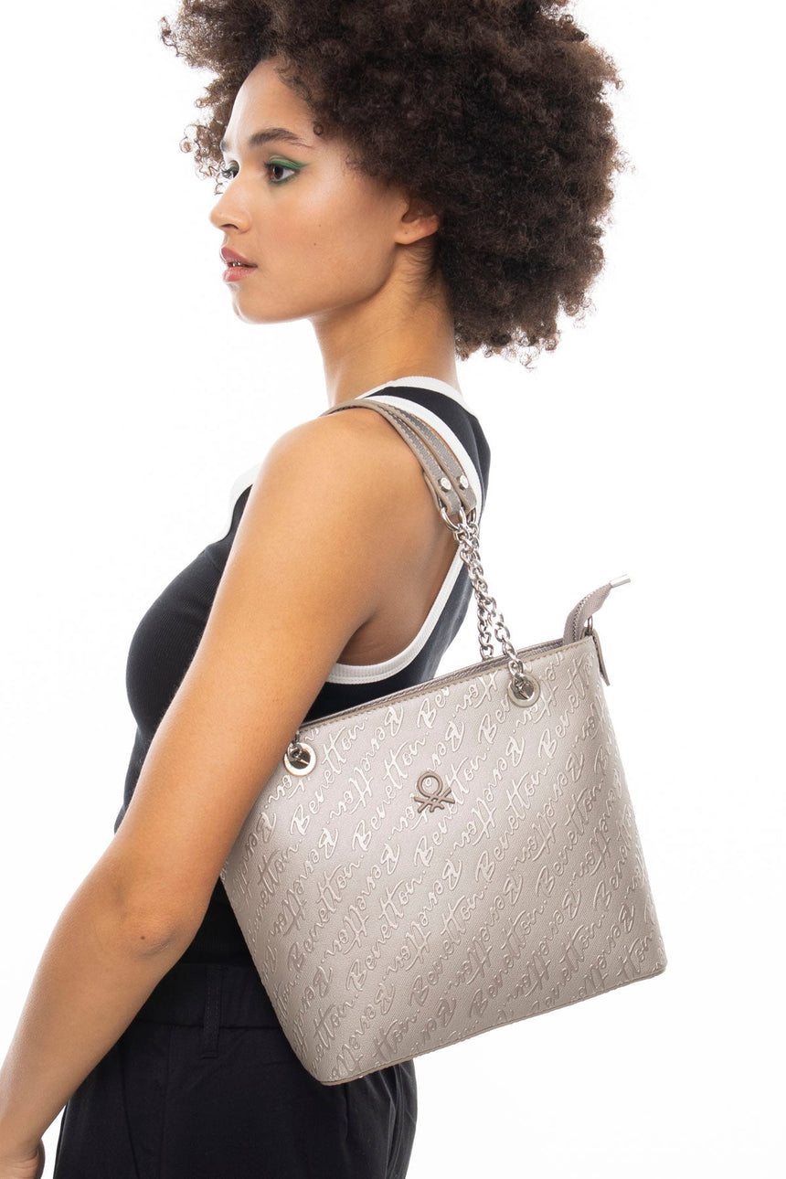 Benetton Kadın Omuz Çantası Platin