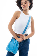 Benetton Büzgülü Omuz Çantası Mavi