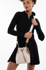 Benetton Büzgülü Omuz Çantası Bej - Açık Camel