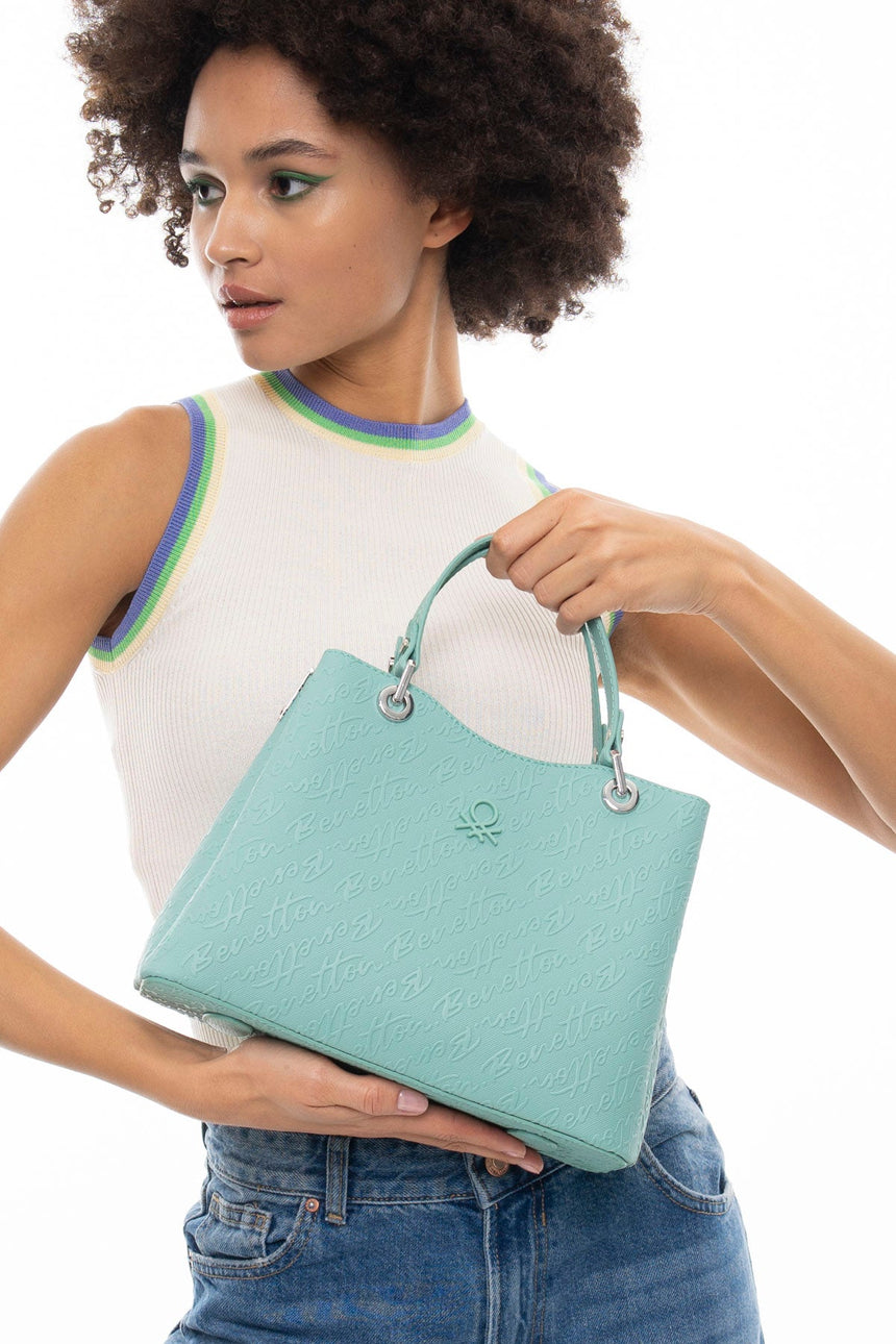 Benetton Tutma Kulplu El Çantası Su Yeşili