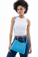 Benetton Tutma Kulplu El Çantası Mavi