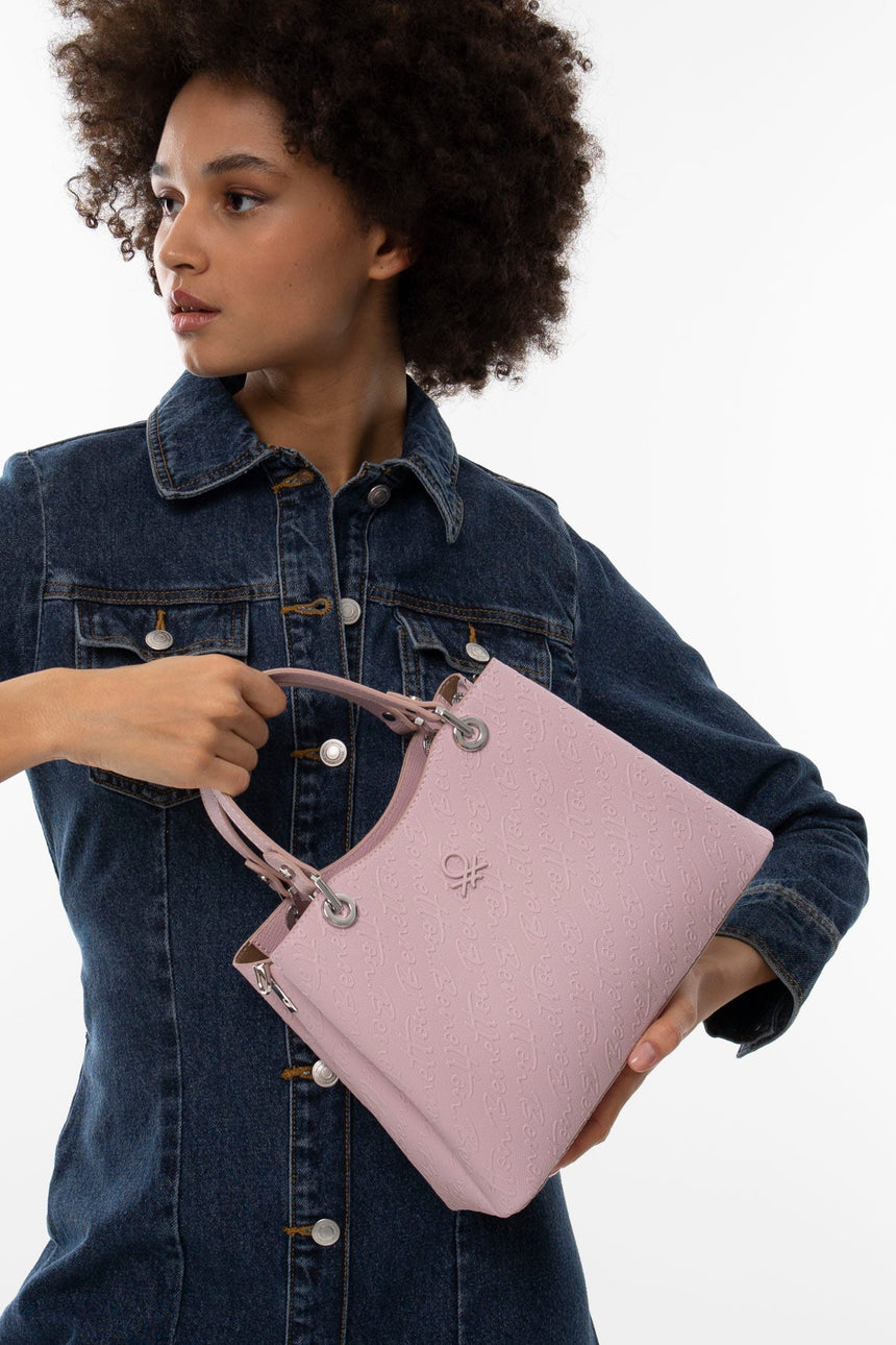Benetton Tutma Kulplu El Çantası Pembe
