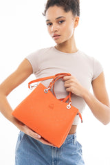 Benetton Tutma Kulplu El Çantası Turuncu