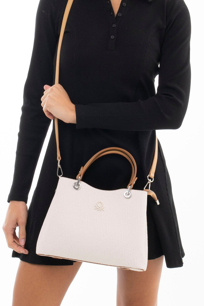 Benetton Tutma Kulplu El Çantası Bej - Açık Camel