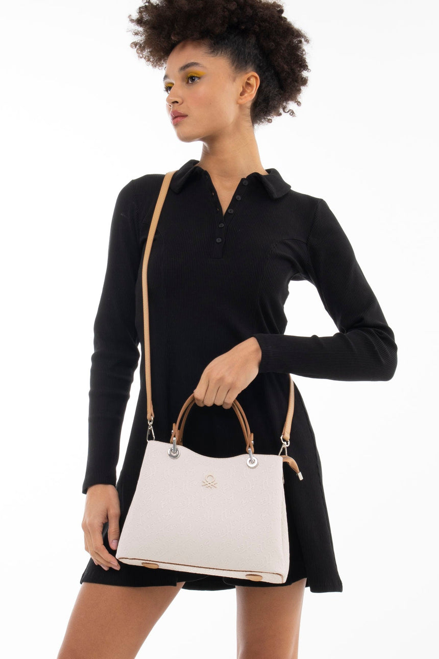 Benetton Tutma Kulplu El Çantası Bej - Açık Camel