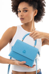 Benetton Tutma Kulplu El Çantası Mavi