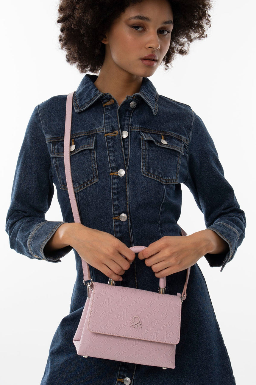 Benetton Tutma Kulplu El Çantası Pembe