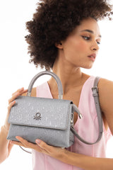 Benetton Tutma Kulplu El Çantası Platin