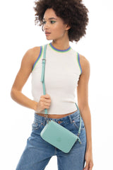 Benetton Logo Baskılı Çapraz Askılı Çanta Su Yeşili