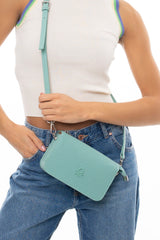 Benetton Logo Baskılı Çapraz Askılı Çanta Su Yeşili