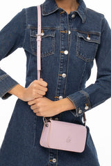 Benetton Logo Baskılı Çapraz Askılı Çanta Pembe