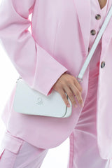 Benetton Logo Baskılı Çapraz Askılı Çanta Beyaz