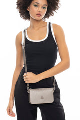 Benetton Logo Baskılı Çapraz Askılı Çanta Altın