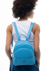 Benetton Monogram Baskılı Sırt Çantası Mavi