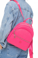 Benetton Monogram Baskılı Sırt Çantası Fuşya