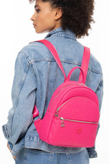 Benetton Monogram Baskılı Sırt Çantası Fuşya