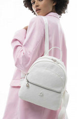 Benetton Monogram Baskılı Sırt Çantası Beyaz