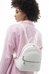 Benetton Monogram Baskılı Sırt Çantası Beyaz