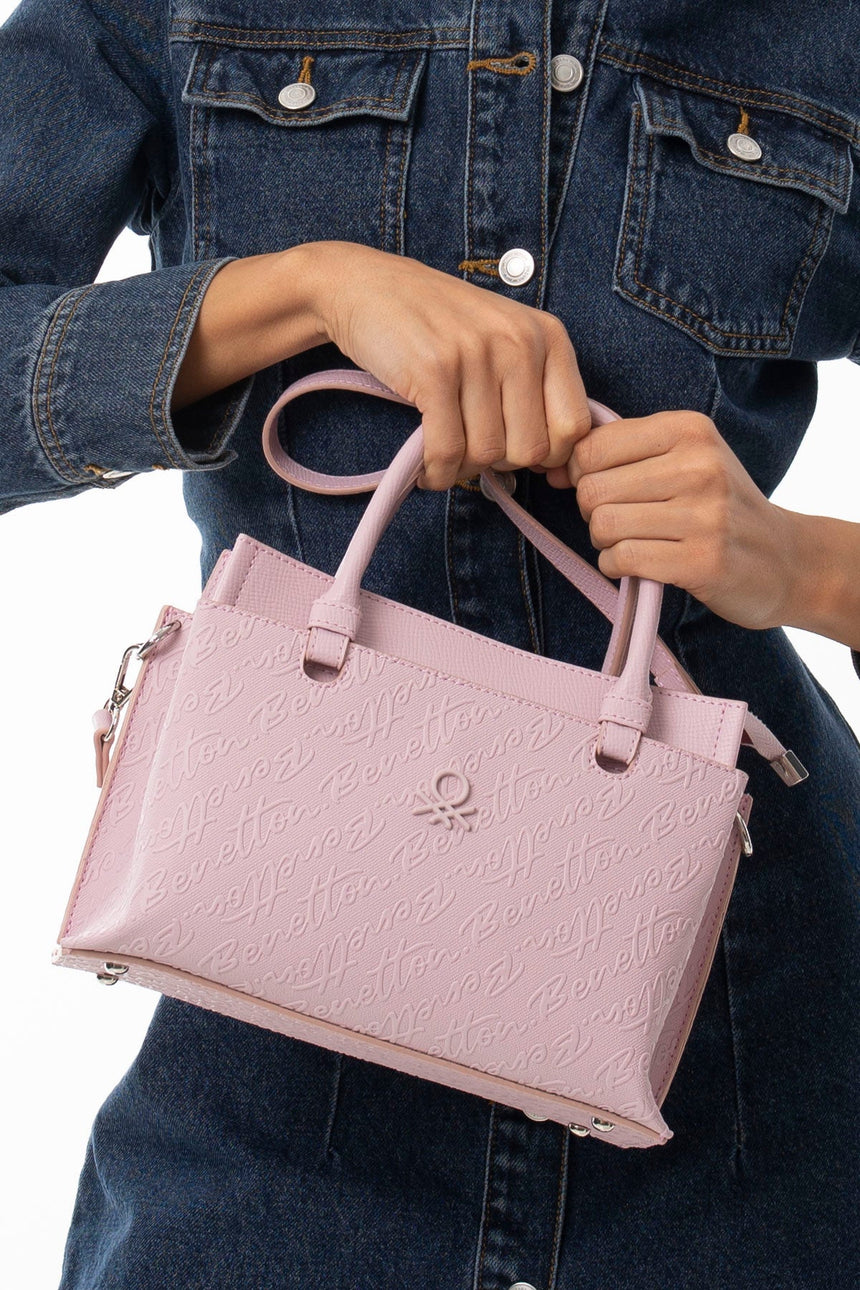 Benetton Uzun Askı Detaylı El Çantası Pembe
