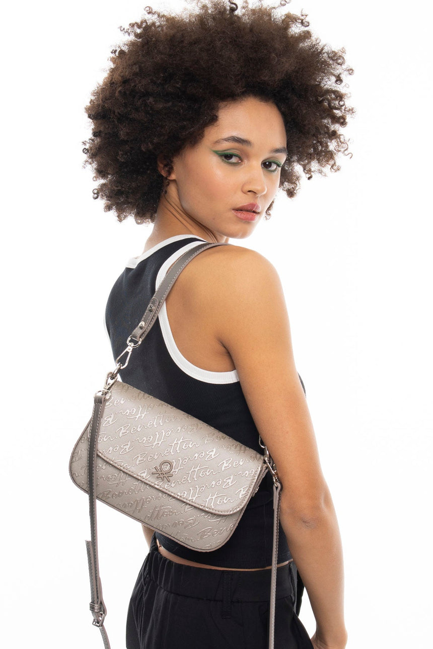 Benetton Uzun Askılı Omuz Çantası Altın