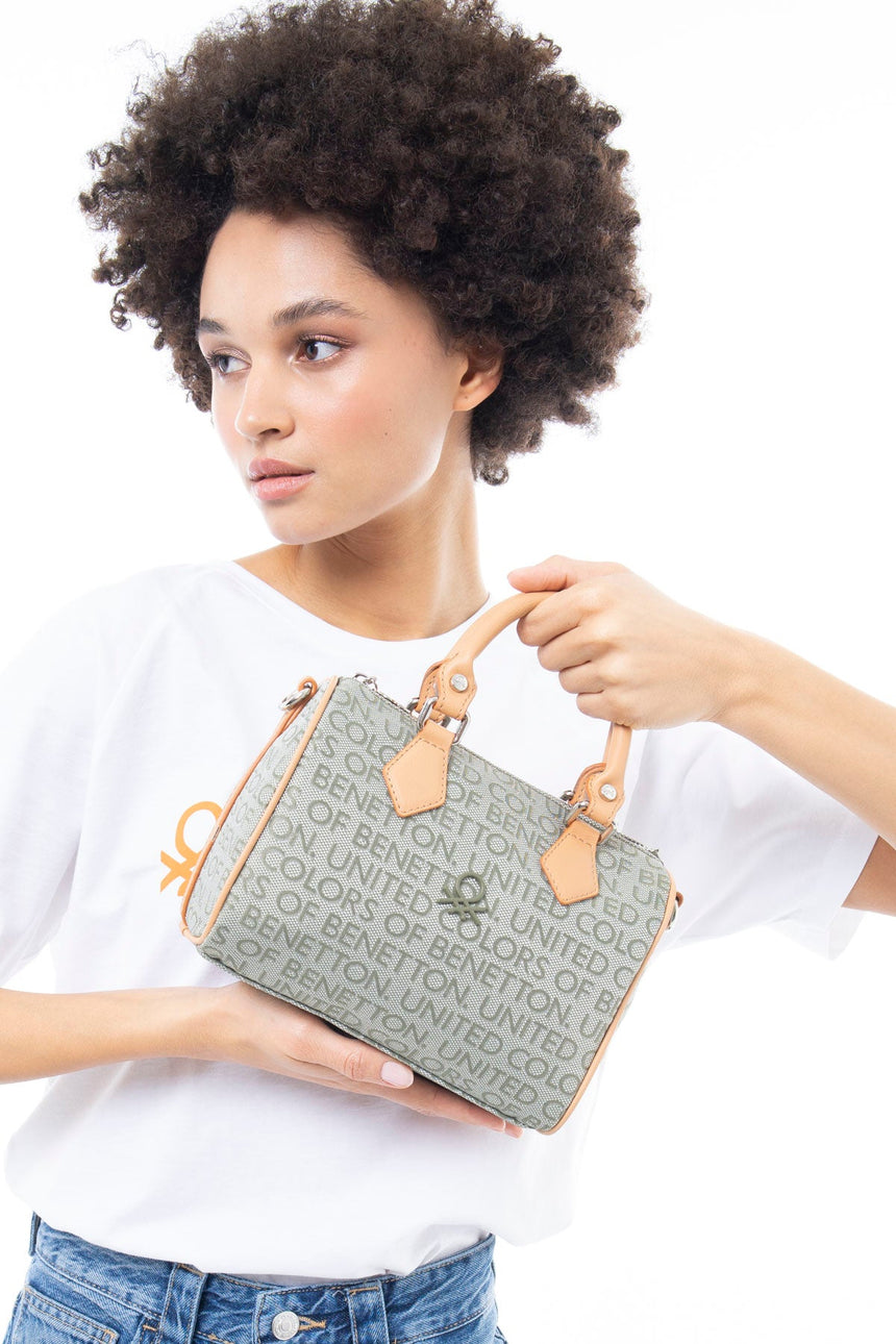 Benetton Speedy El Çantası Yeşil - Açık Camel