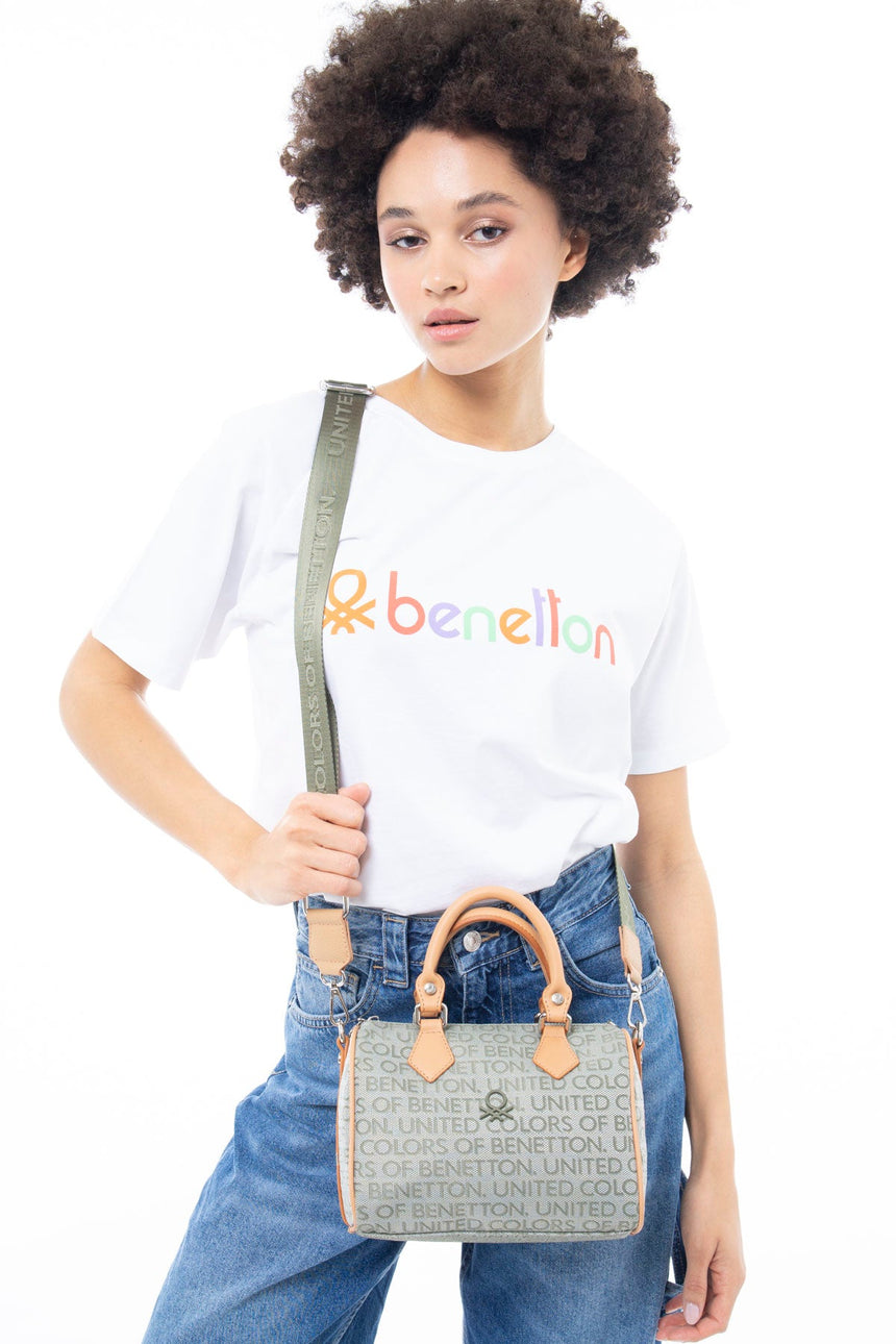 Benetton Speedy El Çantası Yeşil - Açık Camel