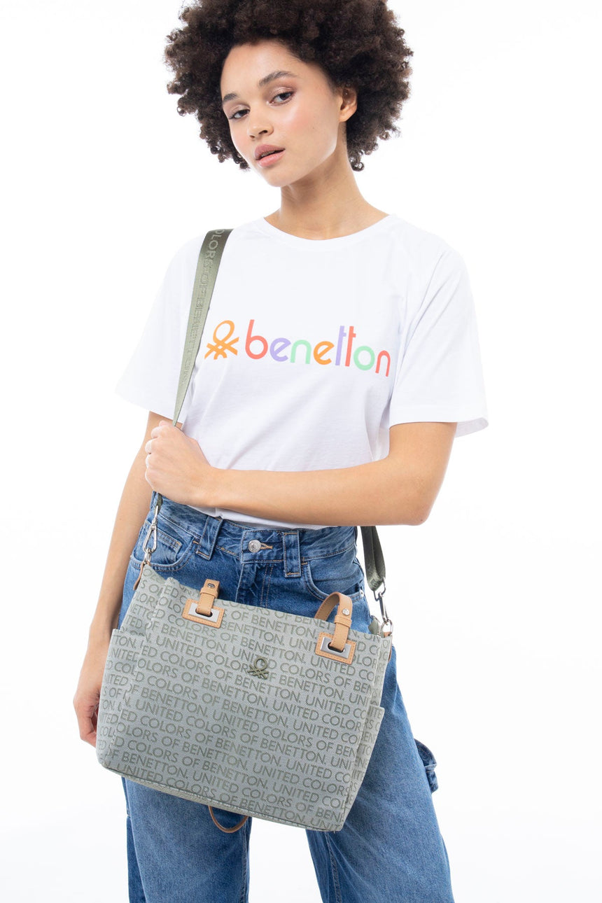 Benetton Kadın Çantası Yeşil - Açık Camel