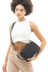 Benetton Dokuma Kumaş Omuz Çantası Siyah