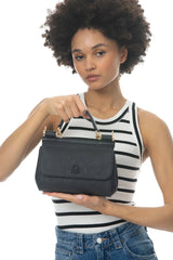 Benetton Tutma Kulplu El Çantası Siyah