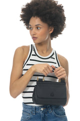 Benetton Tutma Kulplu El Çantası Siyah