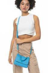 Benetton Tutma Kulplu El Çantası Mavi