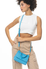 Benetton Tutma Kulplu El Çantası Mavi