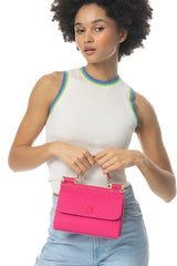 Benetton Tutma Kulplu El Çantası Fuşya