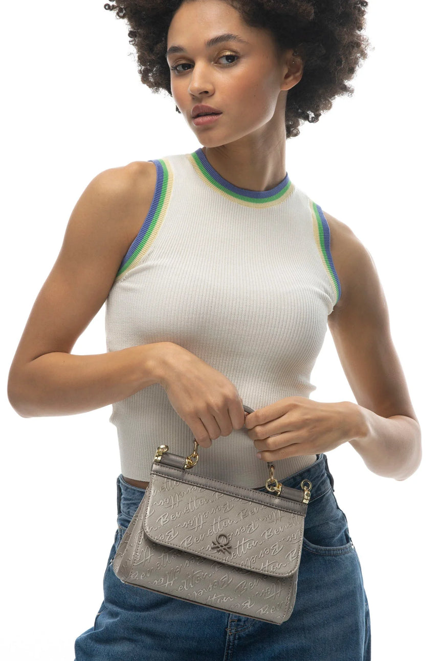 Benetton Tutma Kulplu El Çantası Altın