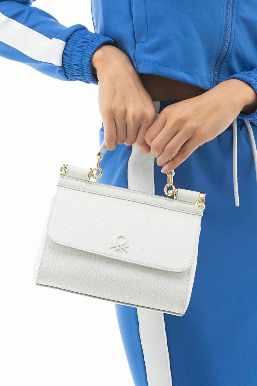 Benetton Tutma Kulplu El Çantası Beyaz