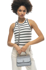 Benetton Tutma Kulplu El Çantası Platin