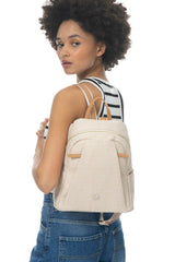 Benetton Logo Yazılı Sırt Çantası Bej - Açık Camel