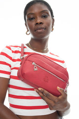 Benetton Logo Detaylı Çpraz Askıl Çanta Bordo