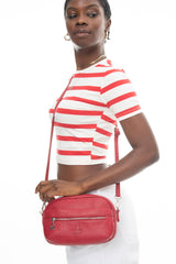 Benetton Logo Detaylı Çpraz Askıl Çanta Bordo