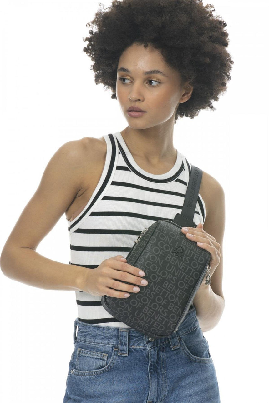 Benetton Monogram Logo Detaylı Bel Çantası Siyah