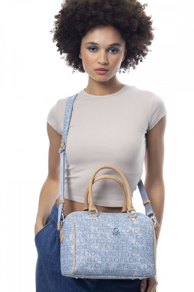 Benetton Speedy El Çantası Kot - Mavi - Açık Camel