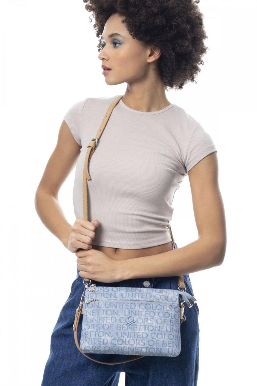 Benetton Kadın Omuz Çantası Kot - Mavi - Açık Camel