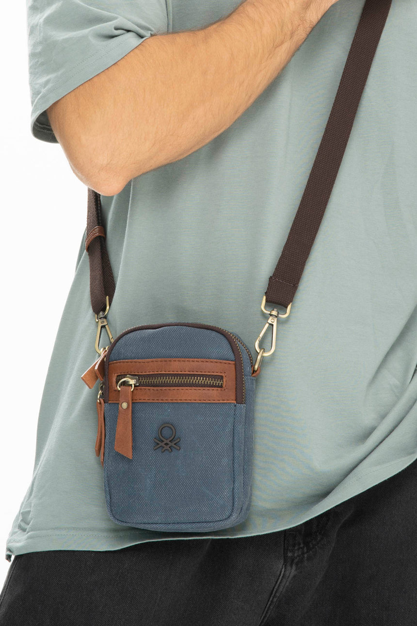 Benetton Fermuar Detaylı Çapraz Askılı Çanta Lacivert