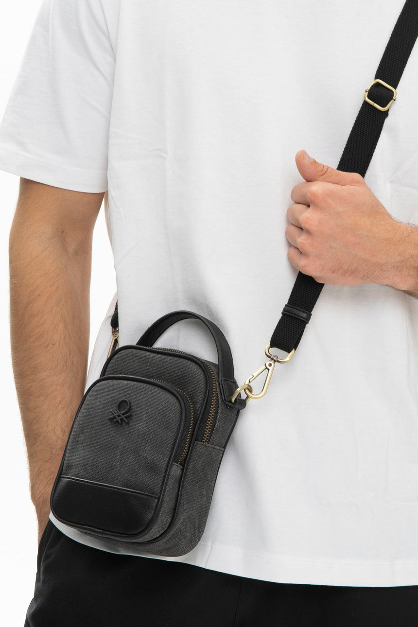 Benetton Çapraz Askılı Çanta Siyah