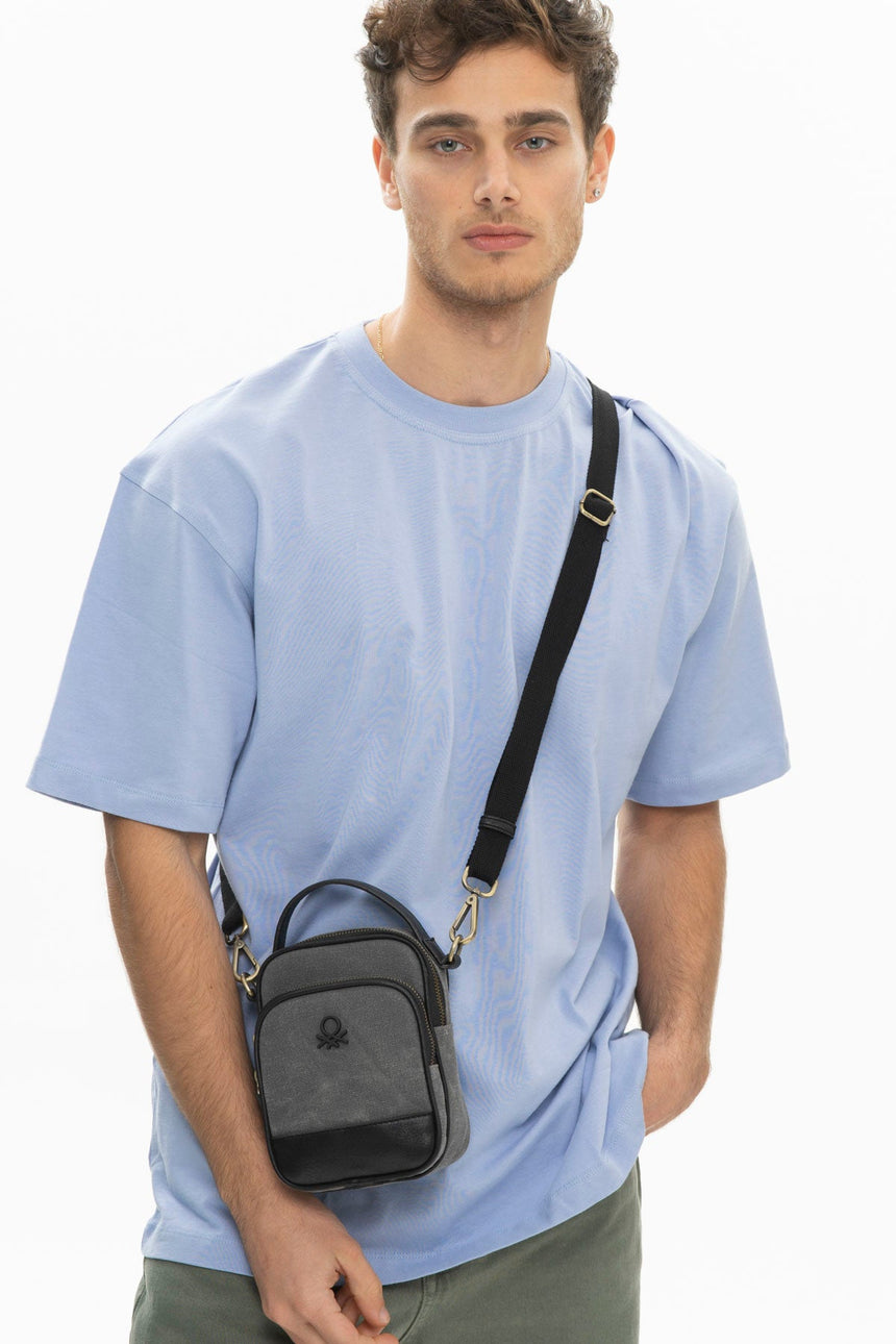 Benetton Çapraz Askılı Çanta Gri