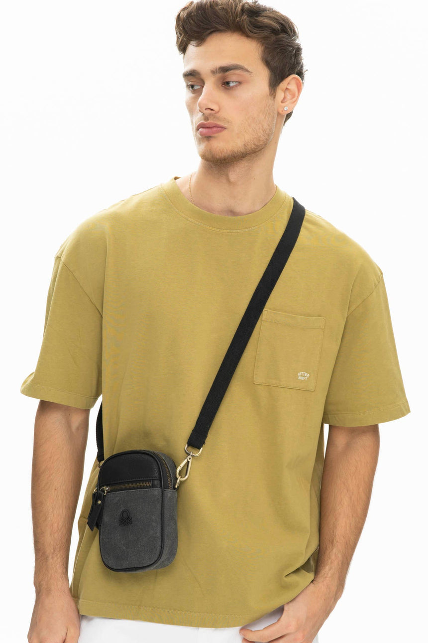 Benetton Fermuar Detaylı Çapraz Askılı Çanta Siyah