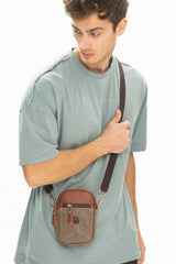 Benetton Fermuar Detaylı Çapraz Askılı Çanta Kahve