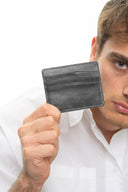 Benetton Eskitme Deri Kartlık Siyah